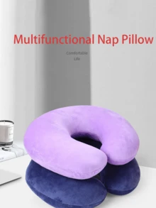 U型便携颈枕 舒适透气 U型枕 飞机颈枕 男女通用颈枕 柔软颈枕 适合旅行、汽车、家庭、办公室、飞机和学习旅行 旅行配件 充气枕 颈枕 - 彩色 - 查看 6