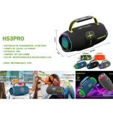 HOPESTAR 70W Bocina Bluetooth portátil,Altavoz portátil inalámbrico de 8800 mAh, Iluminación RGB, altavoces para DJ, uso exterior, cine en casa,TWS, USB, AUX,IPX6 - Negro - Ver 10