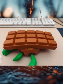 Realistic Chocolate Bar Shaped Slow Rebound Stress Relief Toy, Lifelike Design, Can Be Used As Decor, Relieve Stress, Perfect Gift For Graduation Season, Halloween, Party - Multicolor - View 9