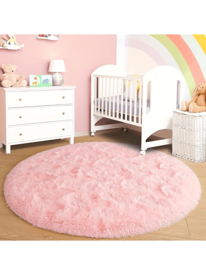 1pc Of Ultra Zachte Thick Fluffy Living Room Mat,Circular ative Tapijt Mat, Soft, Com table, able, High End, Available In Various Sizes The Mat Can Be Bedroom, Dining Room, Office ation, Home ation view 5