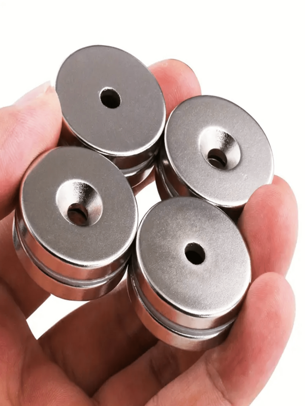 8/12 قطعة من مغناطيسات نيوديميوم مخروطية الثقب، قطر 1.26 بوصة وارتفاع 0.2 بوصة، مغناطيسات أرضية نادرة دائمة قوية مع براغي
