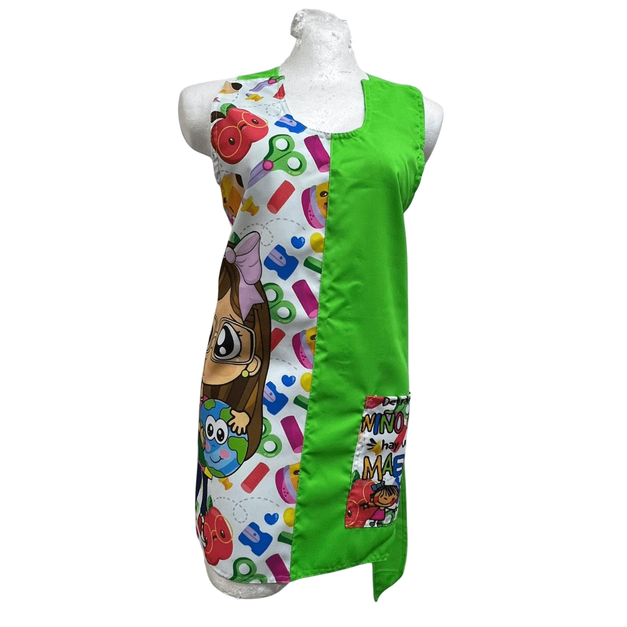 Apron For Teachers And Educators: Exclusive Designs - Mint Green - View 1