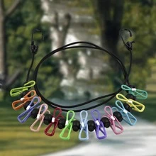 2 Pack Camping Clothesline Portable 12 Clothespins, Camping Accessories Travel Clothesline For Outdoor Indoor, Retractable Clothes Line Elastic Clothesline For Camper Hotel Room - Multicolor - View 5