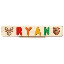 Name Puzzle, Personalized Puzzle, 1st Birthday Baby Girl, Christmas Gift, Wooden Toy, Custom Name Logo, Personalized Name Wooden Puzzle Toddler Learning Toy Block Custom Gift Preschool Early Education Toy Boy Girl Easter Christmas Christmas Birthday Gift For Kids - Rainbow Color With Stand - View 14