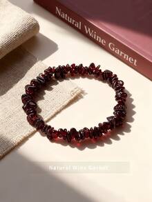 1 szt. Naturalny granat 4 mm, 6 mm, 8 mm, 10 mm, okrągłe koraliki, bransoletka z kruszonego kamienia, biżuteria z kamieni leczniczych dla energii i równowagi, modna ręcznie robiona biżuteria i akcesoria odpowiednie dla nastolatków
