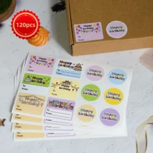 120pcs Birthday Stickers, Party Decorations Seals, Gift Wrapping Seals For Birthday Party, Baby Shower, Celebration