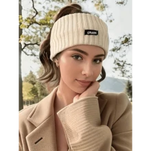 1pc Solid Color Casual Polyester Headband, Autumn/Winter Model - As Picture - View 3