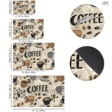 1 pezzo Tappetino assorbi acqua per macchina da caffè, tappetino da tavolo per asciugare la biancheria da tavola, tappetino in diatomite da cucina e sala da pranzo, tappetino da asciugare i piatti con stampa di caffè, lavabile, antiscivolo e drenante, adatto per la cucina e il bar del caffè