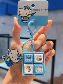 4-Button Keychain - Blue Version, Soft Pastel Blue Tone, Cute Design With Interactive Buttons For Fun Experience - Multifunctional Novelty Accessory, Can Be Hung On Keys, Backpacks And Handbags, Suitable For Daily Use, School, Work And Leisure Outings - Made Of High-Quality Durable Materials, Long-Lasting - Ideal Gift For Teenagers, Young People And Cute Style Enthusiasts, Perfect For Fans