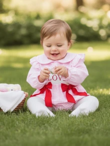 Newborn Baby Rompers - Pink - View 1