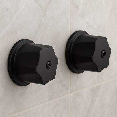 Juego De Manerales Negro Mate Para Regadera Baño Elegantes Con Chapetón