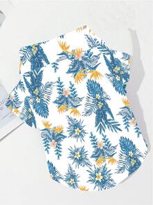 4pcs/Set Pet Hawaiian Shirts, Animal Style Dog T-Shirts With Floral & Coconut Tree Prints, Breathable Pet Shirts For Small To Medium Pets, Suitable For Summer Beach Dog/Cat Clothes