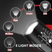 4 Pack Rechargeable High Power LED Flashlight With Zoom Spotlight, USB Cable, Super Bright, Long Range, Tactical Work Light For Camping, Hunting, Hiking, Emergencies - 4件 - 查看 4