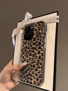 1pc Leopard Print Pattern Silicone Phone Case Full Body Protection Shockproof TPU Soft Rubber Case Color: Suitable For Men And Women Apple16 15 14 13 12 11