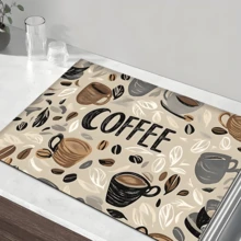 1 pezzo Tappetino assorbi acqua per macchina da caffè, tappetino da tavolo per asciugare la biancheria da tavola, tappetino in diatomite da cucina e sala da pranzo, tappetino da asciugare i piatti con stampa di caffè, lavabile, antiscivolo e drenante, adatto per la cucina e il bar del caffè