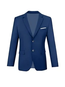 4pcs Tween Boy Suit Set - Jacket, Pants, Tie And Bow Tie - Dusty Blue - View 3