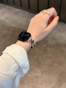 Premium Genuine Leather Watch Band, Compatible With 38/40/41/42/44/45/46/49mm Watch Dial, Compatible With Ultra/SE11/10/9/8/7/6/5/4/3/2/1 Models - Black Gold - View 5