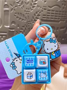 4-Button Keychain - Blue Version, Soft Pastel Blue Tone, Cute Design With Interactive Buttons For Fun Experience - Multifunctional Novelty Accessory, Can Be Hung On Keys, Backpacks And Handbags, Suitable For Daily Use, School, Work And Leisure Outings - Made Of High-Quality Durable Materials, Long-Lasting - Ideal Gift For Teenagers, Young People And Cute Style Enthusiasts, Perfect For Fans