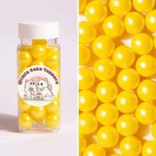 85克/3盎司白色仿珍珠糖粒，可用于烘焙蛋糕、饼干装饰、冰淇淋等，也可用于婚礼派对装饰、橙色蛋糕装饰、蛋糕着色、糖粒、圣诞糖粒等。本产品不可食用，仅供装饰。 - 黃色 - 查看 1