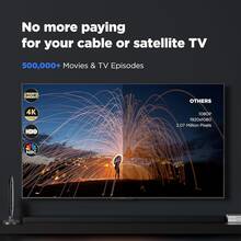 2026 New 150 Mile Range Digital TV Antenna - Supports 720p 1080p 4K 8K - Includes 16.4ft Coaxial Cable - USB Powered, Local Channel Digital Smart TV Antenna, No Battery Required - Black - View 6