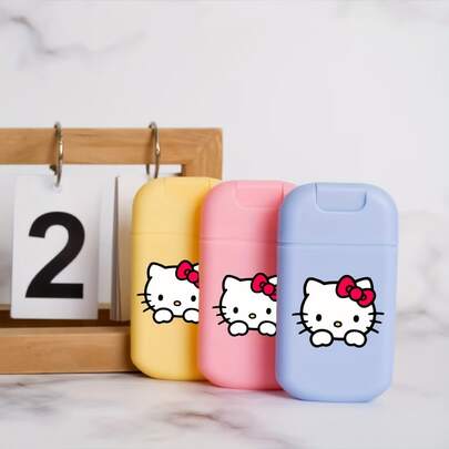 Sanrio Frasco spray portátil para viagem Sanrio Hello Kitty - Frasco vazio de 30 ml, adequado para produtos de cuidados com a pele e perfumes, com design de spray de névoa fina e estrutura à prova de vazamentos