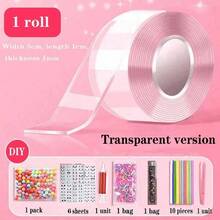 纳米泡泡胶带，多用途胶水，可吹泡泡，无痕迹，适用于 DIY 工艺品、儿童玩具制作，包括闪光配件、纳米胶带、纳米胶带套装、纳米胶带套件、返校 - 彩色 - 查看 6