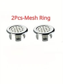 2个ABS材质水槽溢水孔盖，适用于厨房浴室洗脸盆，装饰性浴缸排水盖，洗脸盆圆形溢水环塞，厨房用品，厨房配件，厨房工具