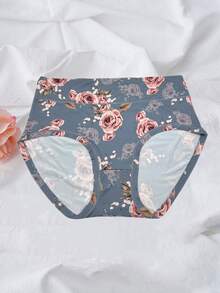 6pcs Rose Print Soft Milk Silk Plus Size Women Underwear - Multicolor - View 4