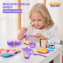 HUHUJIA Luxury Edition Cooking Kitchen Food Set - Realistic Tea Sets And Pizza Toys, Accompanied By Storage Box - Fun Role-Playing Accessories For Boys And Girls - Selectively Chosen Perfect Gift Option - Kitchen Toys - View 2