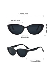 一副欧美时尚猫眼眼镜，小巧三角形镜框，时尚百搭，适合度假、旅行和日常佩戴，马尔代夫 - 彩色 - 查看 4