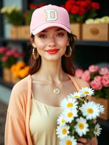 1 pieza Gorra de béisbol con 26 letras del alfabeto, unisex, ajustable, casual, transpirable y con protección solar, adecuada para uso diario al aire libre