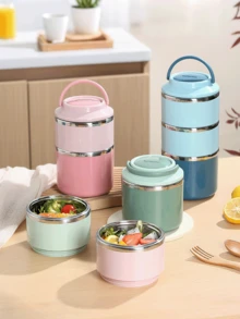 niceforyou 1个660毫升不锈钢保温食品罐，防漏可重复使用午餐盒，便携式汤罐，大容量，适合学生和上班族 - 彩色 - 查看 4