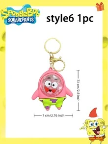 SpongeBob SquarePants 1/2个海绵宝宝卡通毛绒玩偶派对挂饰，带香味的海绵宝宝星星钥匙扣吊坠，可爱卡通动漫背包挂饰，情侣礼物，时尚旅行便携挂饰，多功能派对主题汽车装饰 - 彩色 - 查看 18