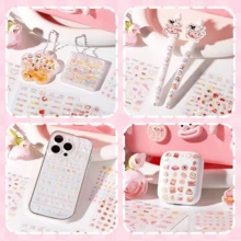 Libro de pegatinas de fiesta de mascotas de dibujos animados NINI Creative, pegatinas artesanales lindas, pegatinas de arte de uñas DIY, hechas de material PVC, disponibles en tres estilos, cada libro contiene 24 pegatinas únicas. Adecuado para usar en álbumes de fotos, portátiles, refrigeradores y como decoración para fundas de teléfonos con temas de dibujos animados. Los diseños son adecuados para diversas ocasiones como reuniones familiares, cumpleaños, fiestas, Halloween y Navidad.