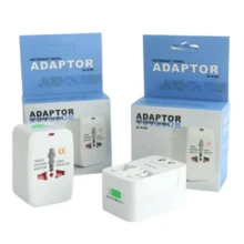 Adaptadores de enchufe internacionales de 2 paquetes con interruptores de enchufe de la UE y EE. UU. y cargador incorporado, interfaz universal, múltiples métodos de conexión, adecuados para viajar a varios países de Australia, EE. UU., Reino Unido, Nueva Zelanda y Europa. - Blanco - Ver 7