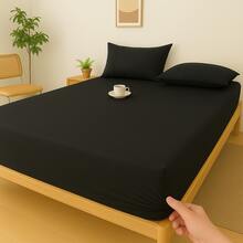 400 Thread Count Bedding Set, Elastic Fitted Sheet, Palito Stitch, Hotel, Single, Double, Queen, King, Premium - Black - View 2
