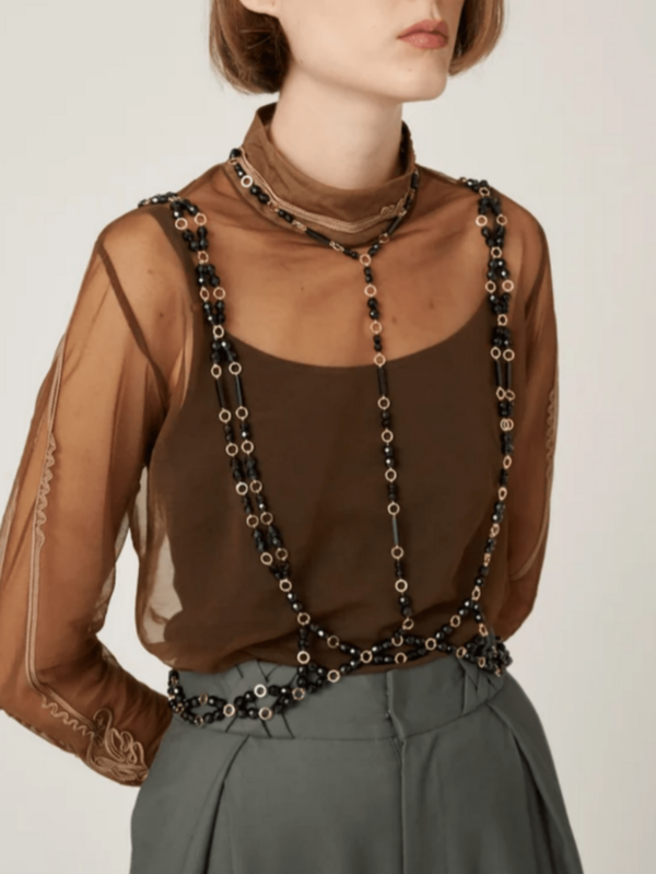 Newly Listed:1Pc Fashion Design Women's Pearl-Embellished Top Minimalist Women's Beaded Vest With Waist-Defining Corset Suitable For Everyday Wear, Parties, Bars, Music Festivals, And Other Occasions.