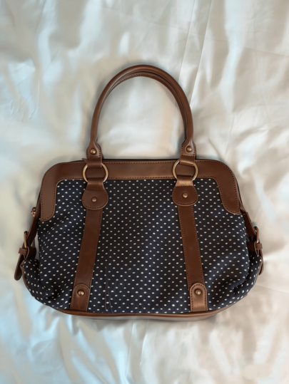 Borsa a tracolla vintage da donna a pois, borsa casual e versatile per pendolarismo, shopping, scuola, grande capacità, adatta per autunno/inverno
