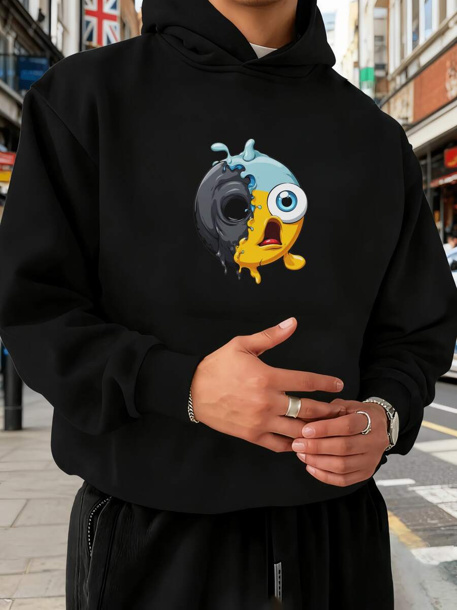 Sudadera con capucha para el trabajo, sudadera con capucha para hombres, simple y profesional para reuniones con clientes - Negro - Ver 1