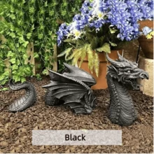 1pc Gothic Dragon Statue, Indoor& Outdoor Dragon Decor, Intricately Detailed, Unique Gothic Decorative Sculpture For Halloween Decorations, Party Decorations, Birthday Decorations, Garden Decor, Room Decor, Home Decor, Bedroom Accessories, Home Accessories And Holiday Essential - Multicolor - View 2
