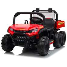 CuisinSmart 24V 4WD Kids Electric Dump Truck, 2 Seater Ride On Car With Parent Remote Control, All-Terrain Off-Road Toy With Dump Bed, 3 Speeds, Music For Boys Girls Ages 3-8 - 紅色 - 查看 1