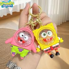 SpongeBob SquarePants 1/2个海绵宝宝卡通毛绒玩偶派对挂饰，带香味的海绵宝宝星星钥匙扣吊坠，可爱卡通动漫背包挂饰，情侣礼物，时尚旅行便携挂饰，多功能派对主题汽车装饰 - 彩色 - 查看 10
