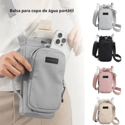Bolsa Porta Garrafa 40oz 12L com Alça Ajustável à Prova d Água Cabe Celular e Chaveiro