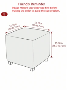 1件/2件装方形脚凳套，弹性叶子提花图案，全包覆式脚凳保护套，适用于沙发和客厅 - 淺灰色 - 查看 4