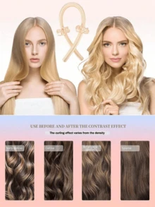 5pcs/Set No Heat Hair Curler And Satin Sleeping Cap Set, Heatless Hair Curling Headband, Hair Claw Clip, Hair Rings, Soft Sleeping Hat Includes Headband, Clip, Scrunchies & Bonnet For All Hair Types, Perfect For Long & Short Hair For Women Natural Curly - Multicolor - View 4