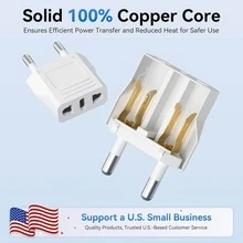 EU Plug Adapter, EU Travel Plug Adapter Type C, Wall Outlet Power Converter, Compact & Design, 6A Current, 1500W Power, US To Europe Plug Converter, Suitable For Italy, Spain, Germany, France - Reliable EU Travel Power Socket Adapter