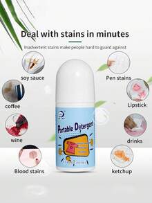 1pc/2pcs/3pcs 50ml Stain Remover Portable Clothes Rolling Bead,Magic Powerful Cleaner Cleaning Pen Clothes Decontamination,No-Wash Emergency Fast Clear Liquid Roller-Ball Cleaner Clothe Fabric Cleaning Tool - Multicolor - View 3
