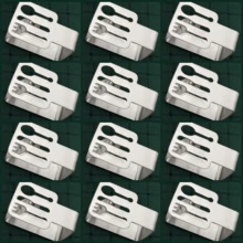 4/8/12pcs Tablecloth Clips, Stainless Steel Metal Tablecloth Clamps, Table Decor Clips, Sturdy & Easy To Use, Create Holiday Atmosphere, Leaf/Butterfly/Simulated Tableware Design - Silver - View 16