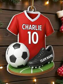 1/3/5pcs, Customized Soccer Kit - Personalized Acrylic Ornament - Christmas Gift For Son, Daughter, Grandson, For Him Boyfriend Dad, Sports Fan Key Ring, Anniversary Birthday Gift, Custom Gift For Him, Personalized Soccer Jersey Keychai, With Player Number Name Key Ring, For Sports Lovers Team Support, Game Day Accessory - Multicolor-soccer Jersey - View 2