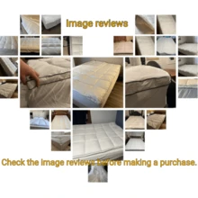 超厚保暖床垫 - 羽毛填充,可更换枕头,角撑板盒设计,适合 8-21 英寸深口袋,毛绒和支撑性好,酒店品质,白色、蓝色、灰色,非常适合万圣节、圣诞节、日常节日礼物! - 白色 - 查看 6